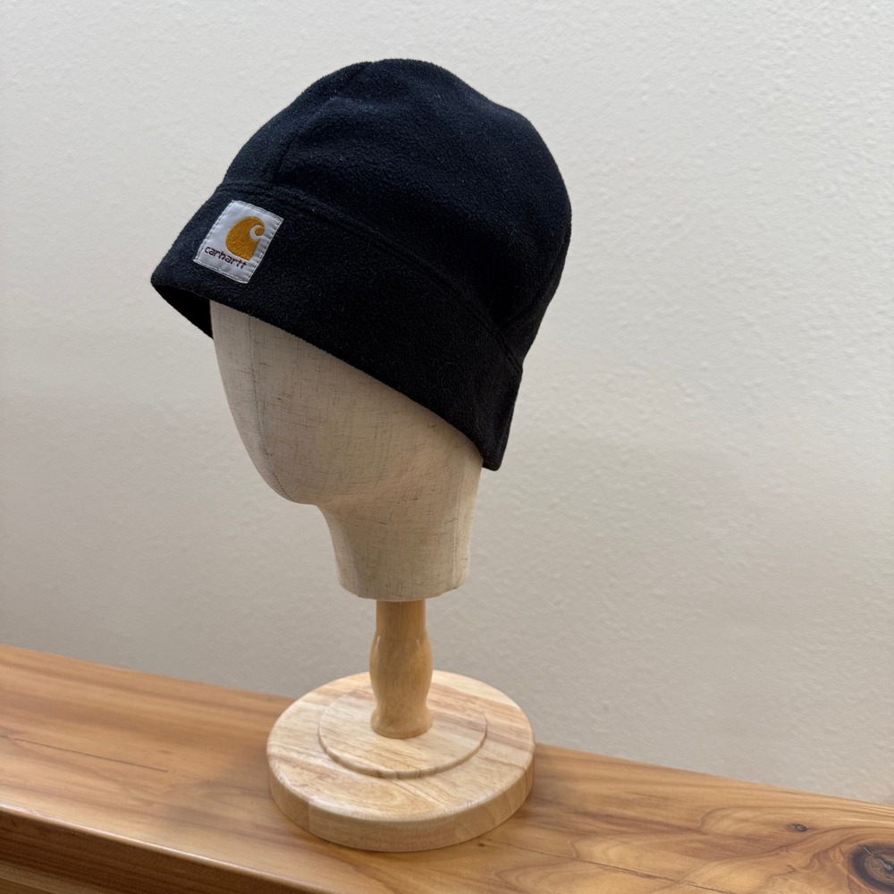Carhartt Black Polyester Fleece Beanie Skull Cap Hat Men One Size